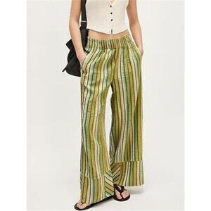 Striped High-Waisted Wide Leg Pants